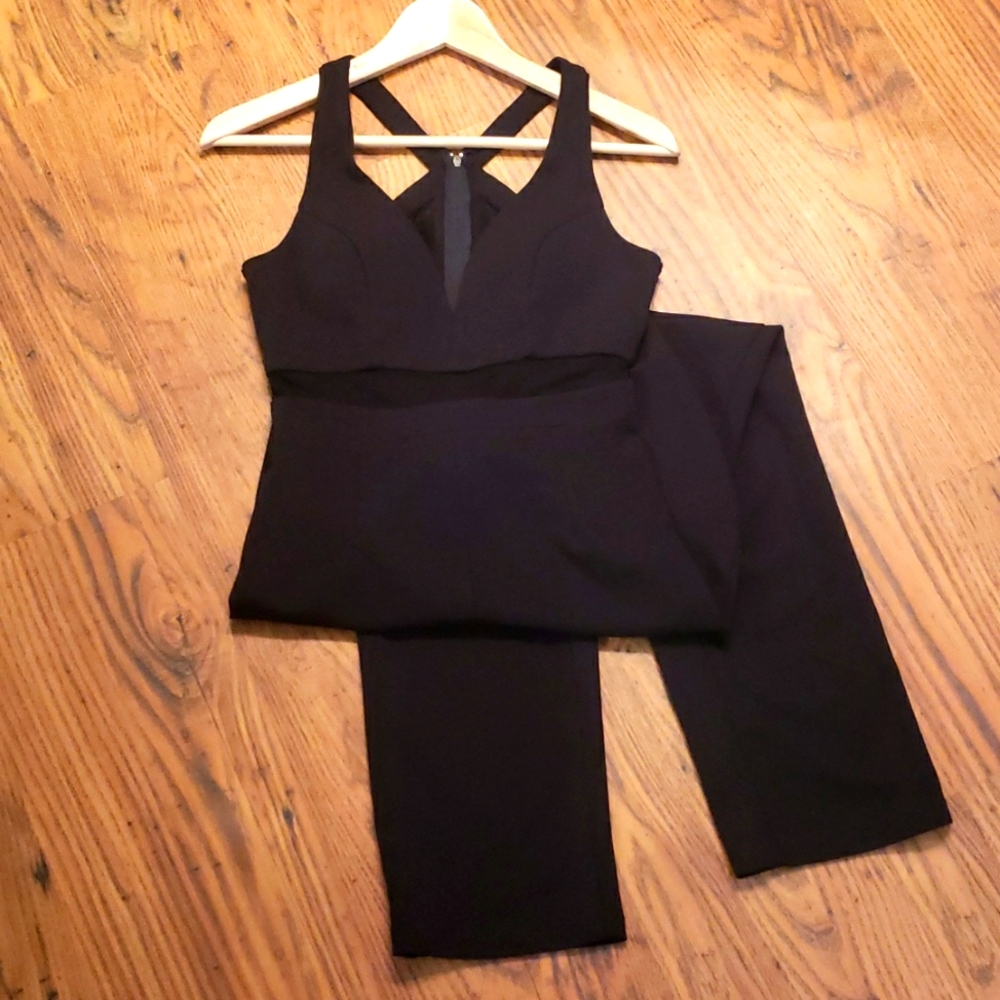 Black fitted jumpsuit